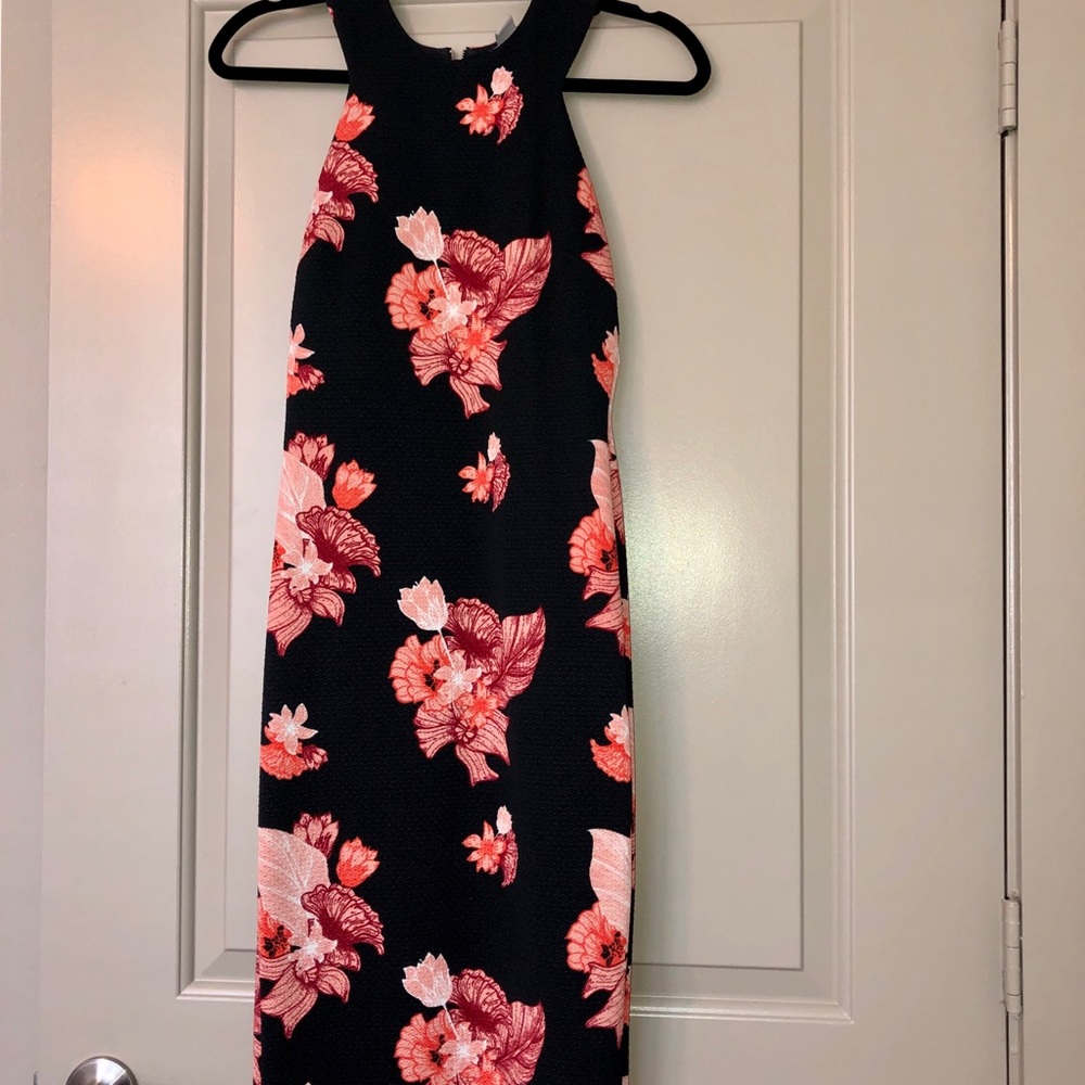 H&M baby blue pink floral dress